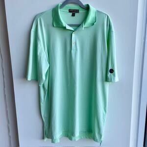Peter Millar Summer Comfort Lime Green Striped Polo Sz Large